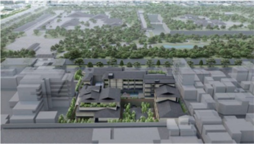 上質宿泊施設候補に選ばれた「シャングリ・ラ ホテル 京都二条城計画(仮称)」(出所:サムティ、シャングリ・ラグループ)