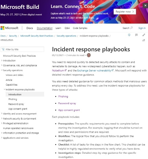 米Microsoft(マイクロソフト)が公開したインシデント対応の指南書