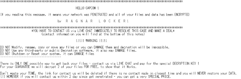 カプコンがランサムウエア被害か 脅迫文や攻撃に使われたとするマルウエアが見つかる 日経クロステック Xtech