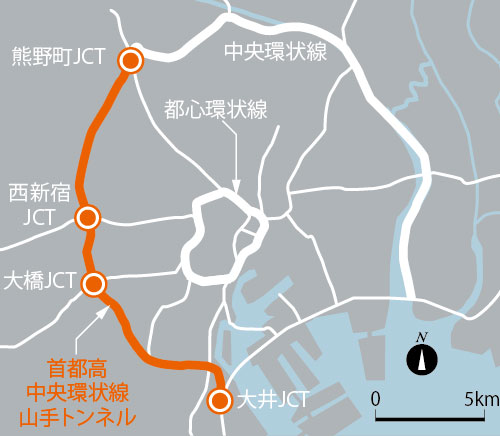 本線とランプを地中で“合体”、首都高中央環状線 | 日経クロステック