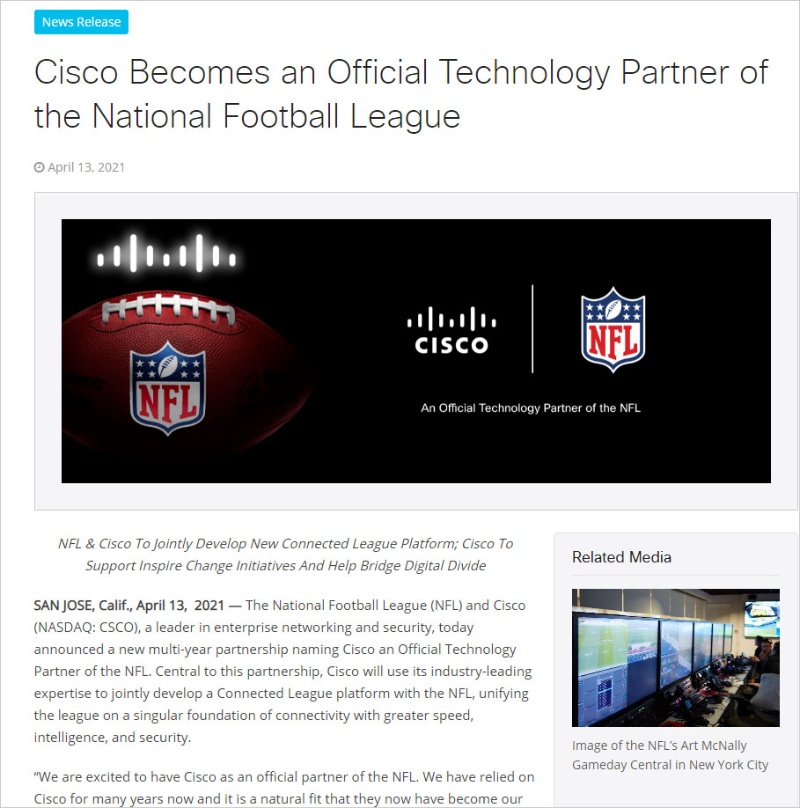 シスコとも提携 テクノロジーに成長を託すnfl 日経クロステック Xtech