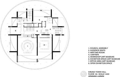 5階平面図（資料：Henning Larsen Architects）