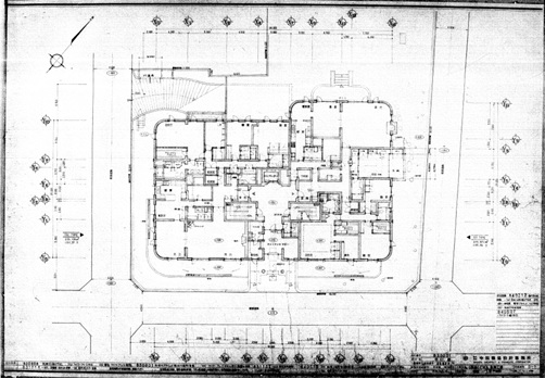 約40年前に手書きされた竣工図だけは残っていた。これが正確であるという保証がなかった（資料：竹中工務店）