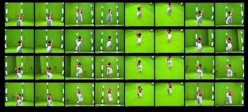 32台のカメラでダンサーを様々な角度から撮影したときのマトリクス画像。これらの静止画を合成して「3Dダンサー（3Dデータ）」をつくる（資料：Adult Baby Records、daito manabe）
