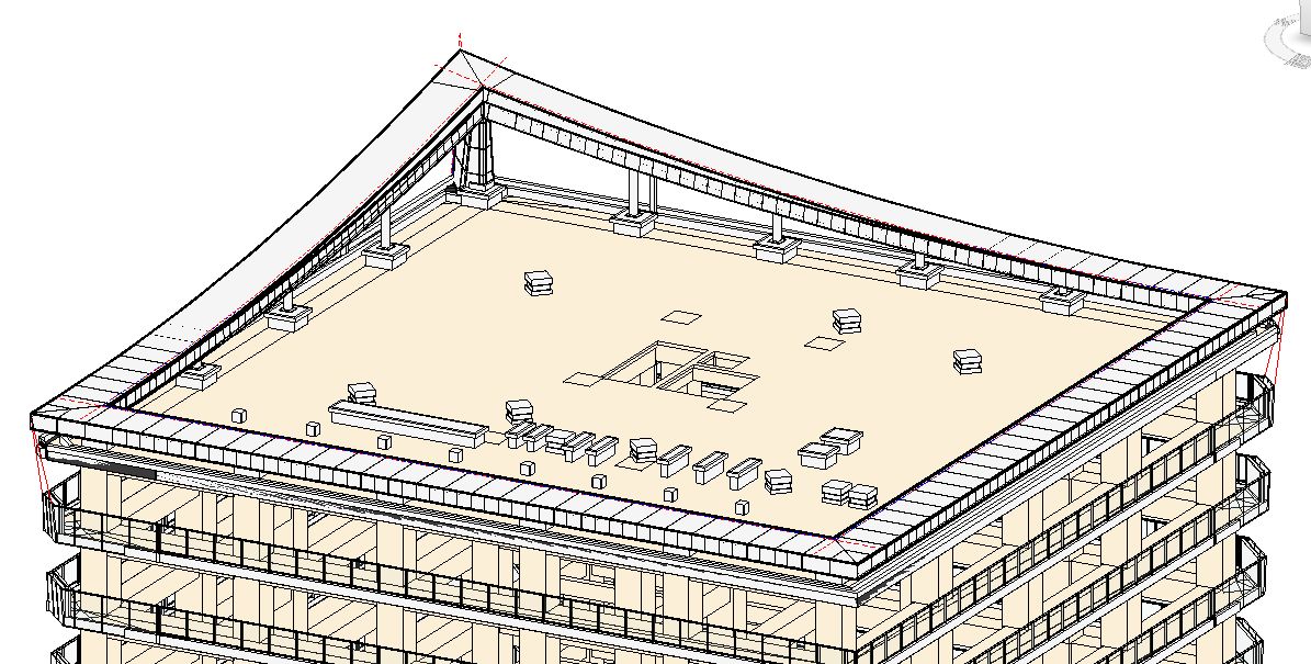 屋上全景のBIMモデル1（資料：長谷工コーポレーション）