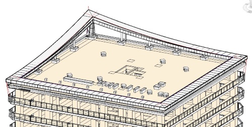 屋上全景のBIMモデル1(資料:長谷工コーポレーション)