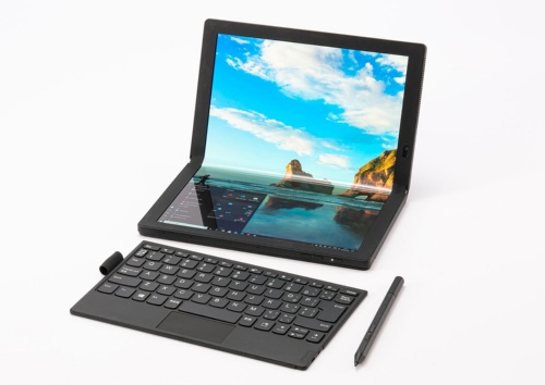 レノボ・ジャパン「ThinkPad X1 Fold」は画面を中央から折り畳めるWindows PCだ