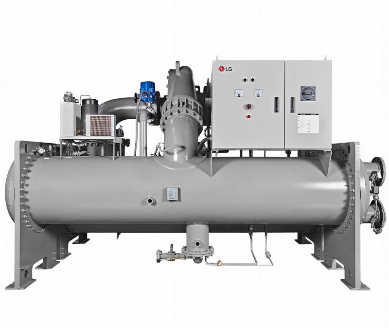 LG電子が開発した、建物の内部を冷やす超大型冷房機「Oil-Free Inverter Turbo Chiller」