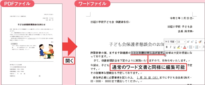 Wordでpdfを直接開けば作業効率アップ 紙文書のスキャンも読み込める 日経クロステック Xtech