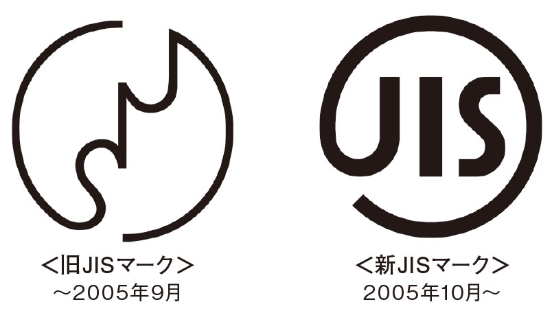 図4　新旧のJISマーク JISマークは適合認証制度の変更に伴い、2005年に変更された。またJIS自体も2019年に日本工業規格から日本産業規格に改称している。ちなみに製図の基本規格「JIS B 0001」は2019年5月20日が最新の改正。それより前の図面は旧規格のルールで描かれている。
