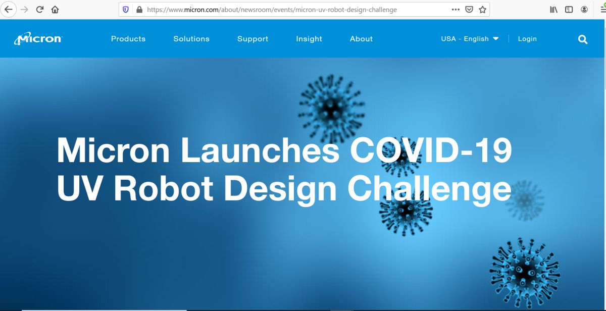マイクロンの「UV Robot Design Challenge」のWebページ