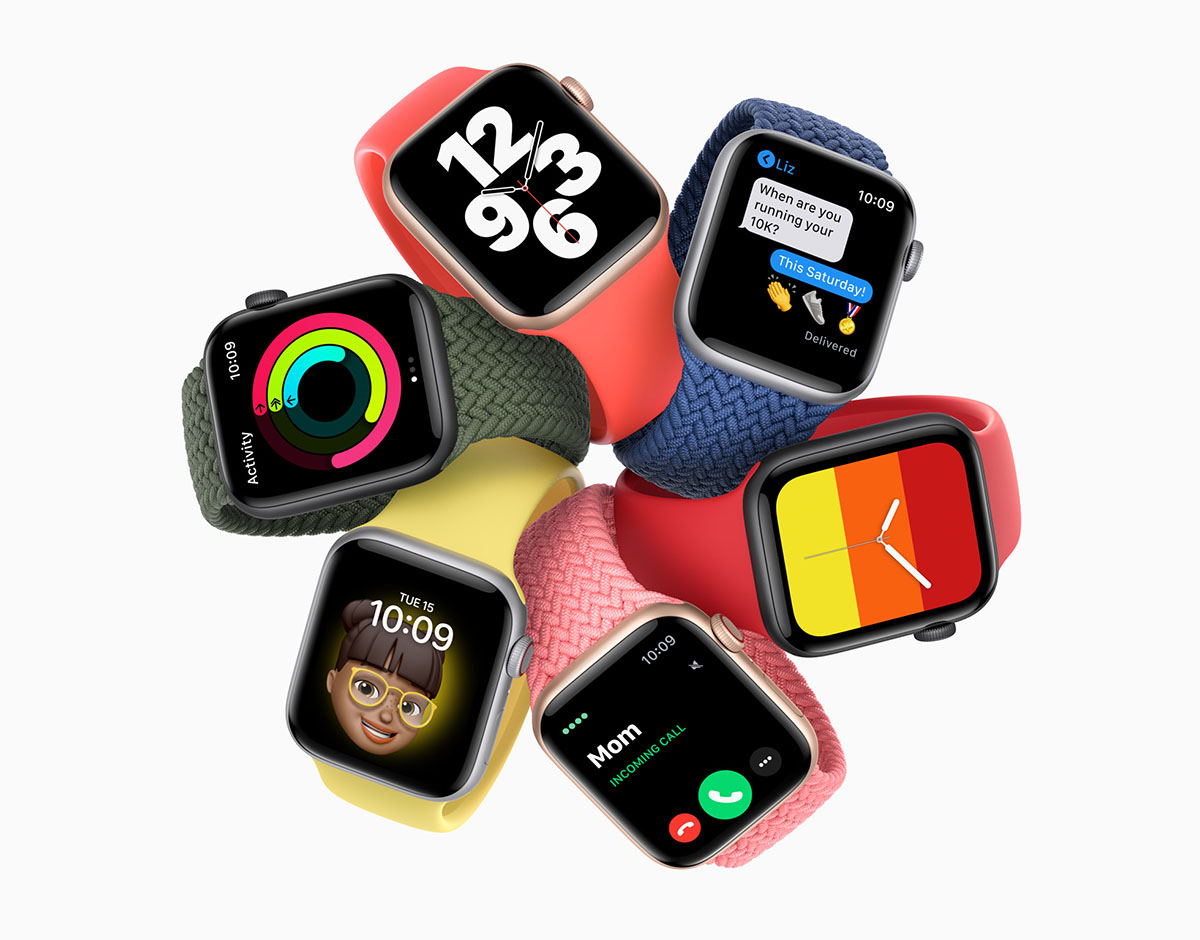 アップルが新たに投入した「Apple Watch SE」。「Apple Watch Series 6」と比べいくつかの機能が減らされているが、その分2万9800円からとより安価に提供される