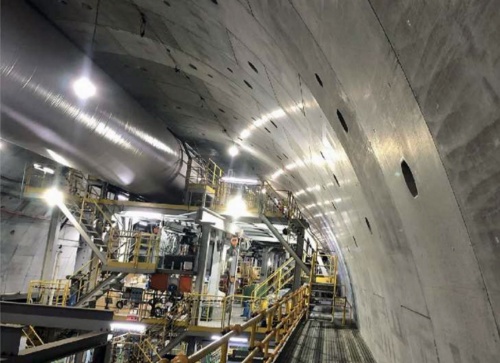 地表から約47m下を掘進していた外環南行き本線トンネル。2020年11月21日に空洞が見つかった地点の直下付近（写真：東日本高速道路会社）