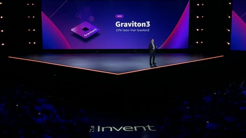 「Graviton3」を発表するAWS CEOのAdam Selipsky氏