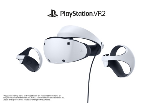 「PS VR2」の本体とコントローラーの外観