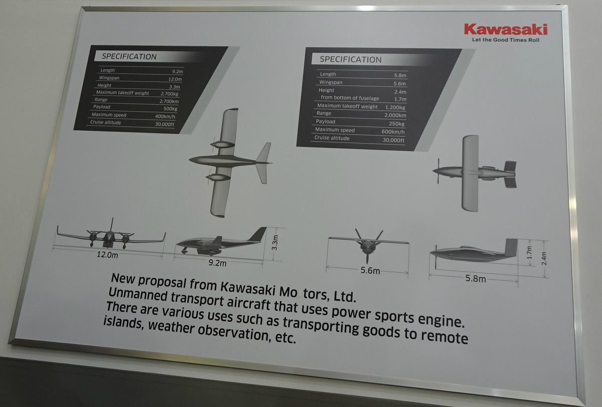 Ninja H2R」エンジンベースの固定翼無人機、Kawasakiが防衛展で構想