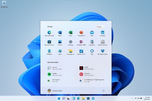 Windows 11の新しいスタート画面