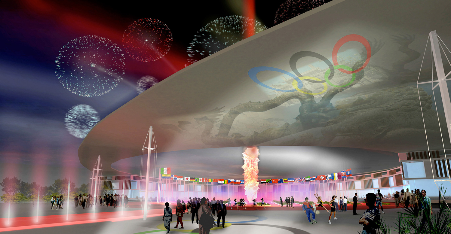 北京オリンピック選手村案（マスタープラン、03年）（資料：丹下都市建築設計）
