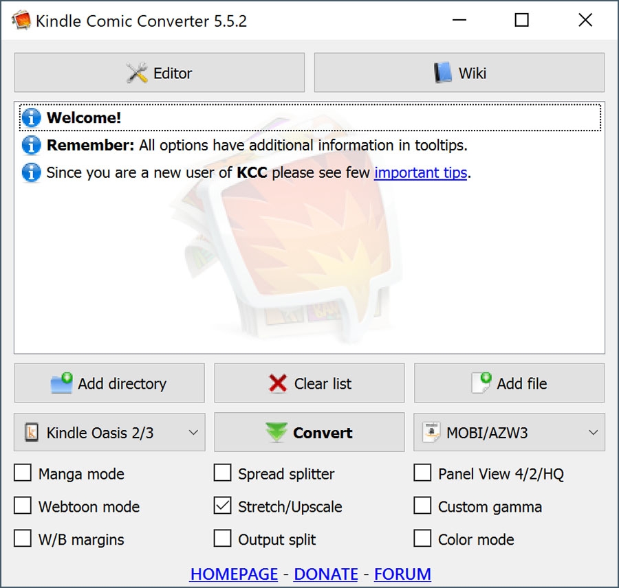 Kindle Comic ConverterがKindleGenが正しく認識されると、警告メッセージが表示されなくなる。これでmobiへの変換が可能になった 