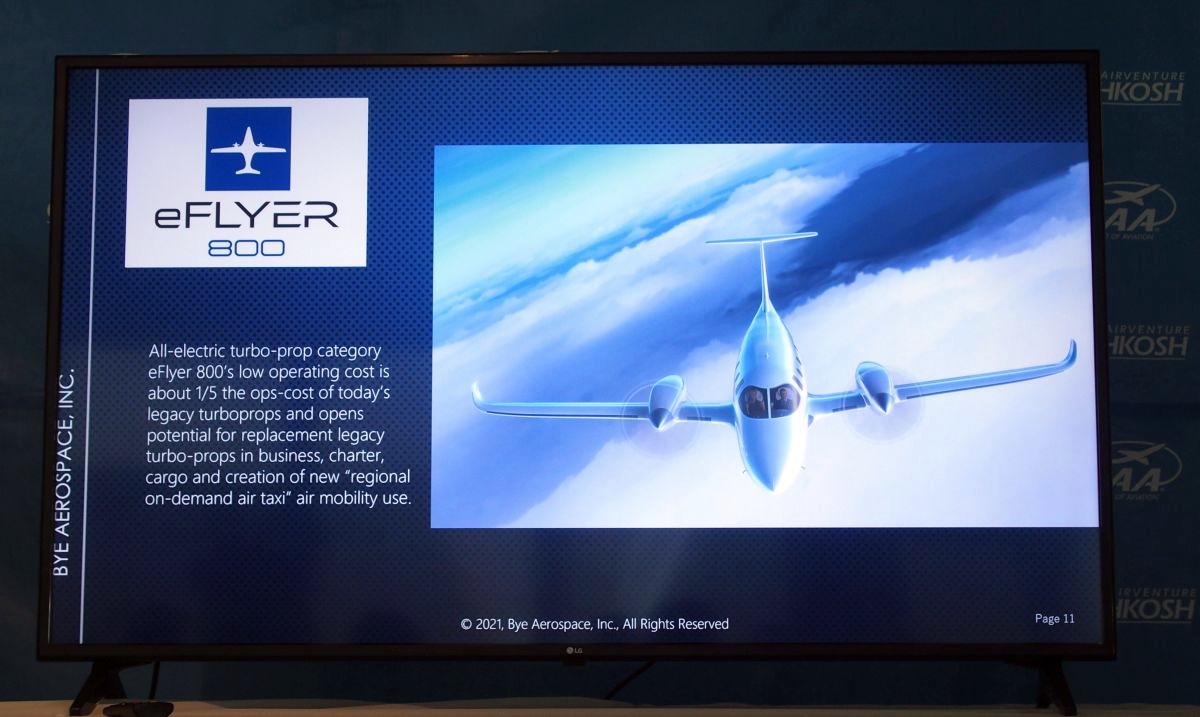 バイ・エアロスペースの「eFlyer 800」