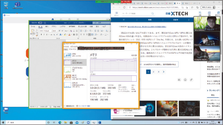 メモリー4GBのWindowsノートを検証、OfficeやZoomを同時に使えるか | 日経クロステック（xTECH）