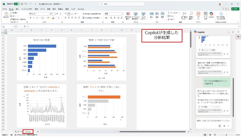 Copilot Excel データ分析