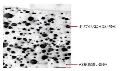 ABS樹脂の電子顕微鏡写真
