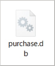 図5●purchase.dbというファイルが作られる