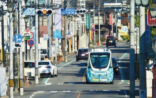 図1　茨城県境町における自動運転シャトルによる移動サービスの走行経路の一例
