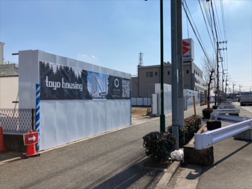 「東洋木のまちプロジェクト」の敷地。2022年3月3日に地鎮祭を実施した(写真:東洋ハウジング)