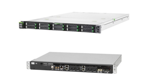 富士通の「FUJITSU Network PW300」は基地局のCUやコアなどをIAサーバー（上）、DUをArmサーバー（下）に実装して構成する