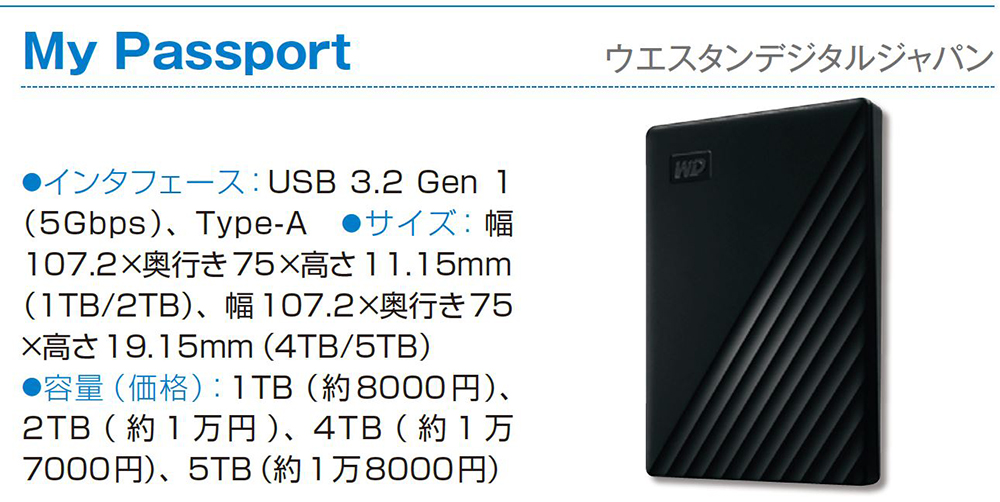 自動バックアップに対応した「WD Backup」が付属。ブラック、ブルー、レッドの3色から選べる