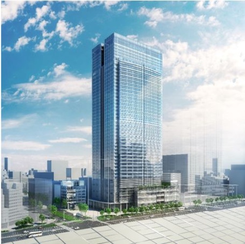 2022年8月、東京駅前に竣工予定の「東京ミッドタウン八重洲」。オフィス棟には完全タッチレスの仕組みが導入され、その1つとして空中タッチディスプレーがエレベーターホールに設置される。