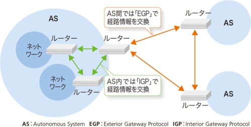 ルーティングプロトコルで経路情報を交換