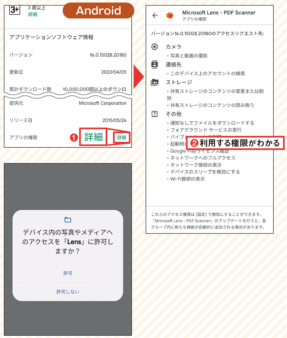 アプリ 販売 の 権限 カメラ