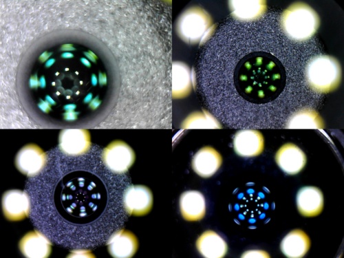 図3　本物のカメラのレンズをデジタル顕微鏡で拡大した様子