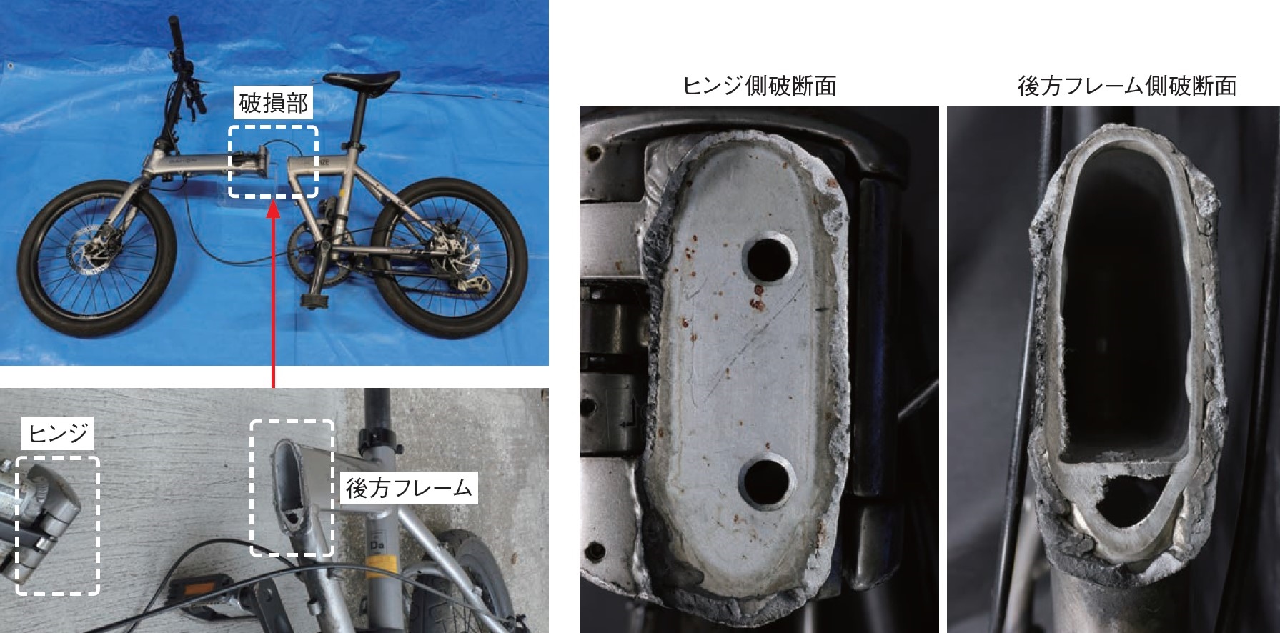 折りたたみ自転車が前後に破断、溶接されていなかったアルミ製フレーム | 日経クロステック（xTECH）