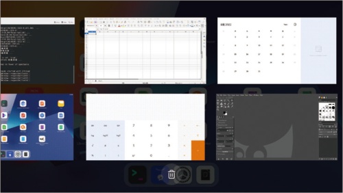 図7 JingOSで「アプリスイッチャー」を表示した画面
