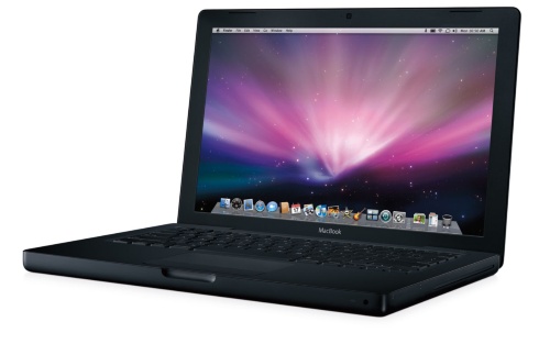 2006年にMacBookの上位モデルとして登場した黒いポリカーボネートきょう体のモデル。2007年、2008年と3世代に用いられた。写真は2008年のモデル