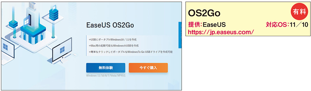 EaseUSのバックアップアプリ「OS2Go」を利用する