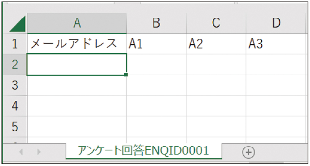 図17●CSVファイル「アンケート回答ENQID0001.csv」をExcelで開いた画面