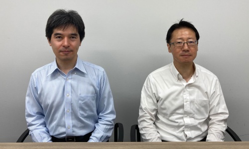 左が防衛装備庁技術戦略部技術戦略課技術企画室長防衛技官の大崎馨氏、右が同技術戦略部技術企画室技術構想班長防衛技官の杉本晋一氏