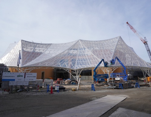 大阪府・市などが出展する「大阪ヘルスケアパビリオン Nest for Reborn(ネストフォーリボーン)」。2024年7月初旬時点(写真:日経クロステック)