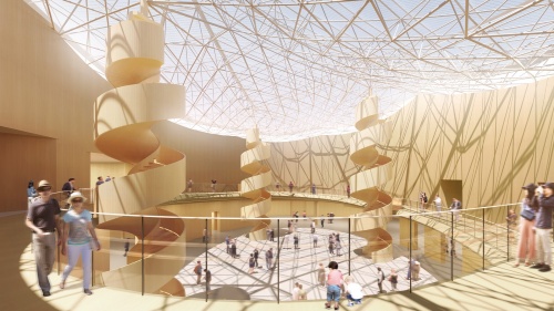 2階から見たアトリウムのイメージ(出所:2025年日本国際博覧会大阪パビリオン)