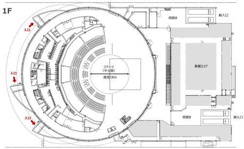 EXPO ホールの1階平面図。今後変更になる可能性がある(出所:2025年日本国際博覧会協会)