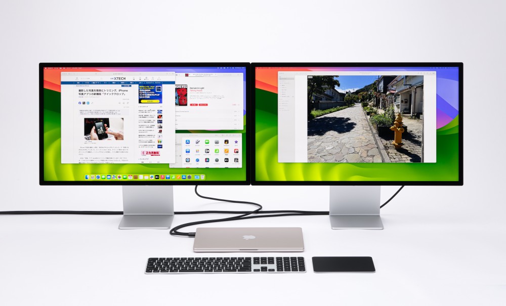 M3搭載「MacBook Air」とM2搭載モデルを比較、外付けディスプレー2台