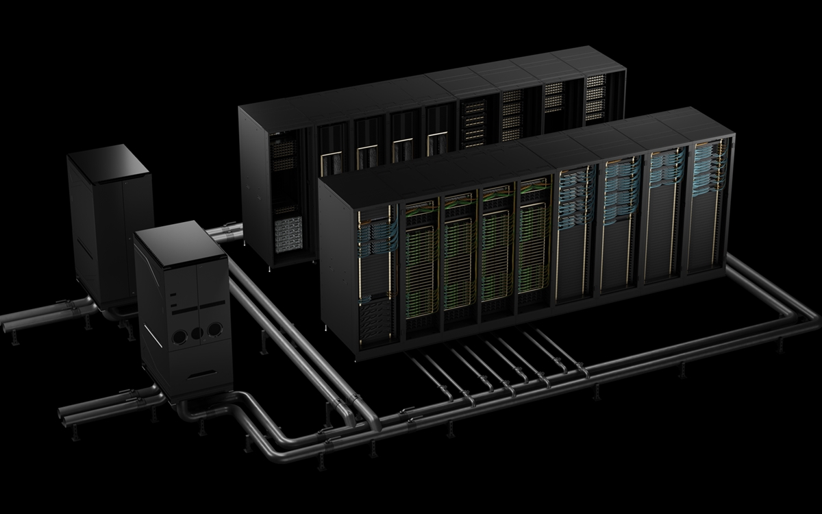 サーバーの周囲に冷却用の液体を流す液冷の採用が増えている（出所：NVIDIA）