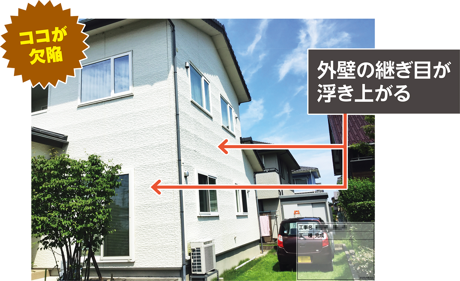 数日後に破棄します　外壁　サイディング　diy リフォーム 外壁材に反りやひび割れ 全面張り替えへ、サイディングの固定不良に要