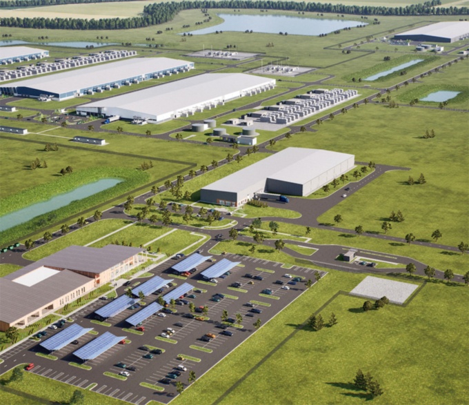 メタが米インディアナ州レバノンで開発する米国最大規模のデータセンターのイメージ。消費電力は1GW程度。メタが100億ドルを投じる(出所:メタ)