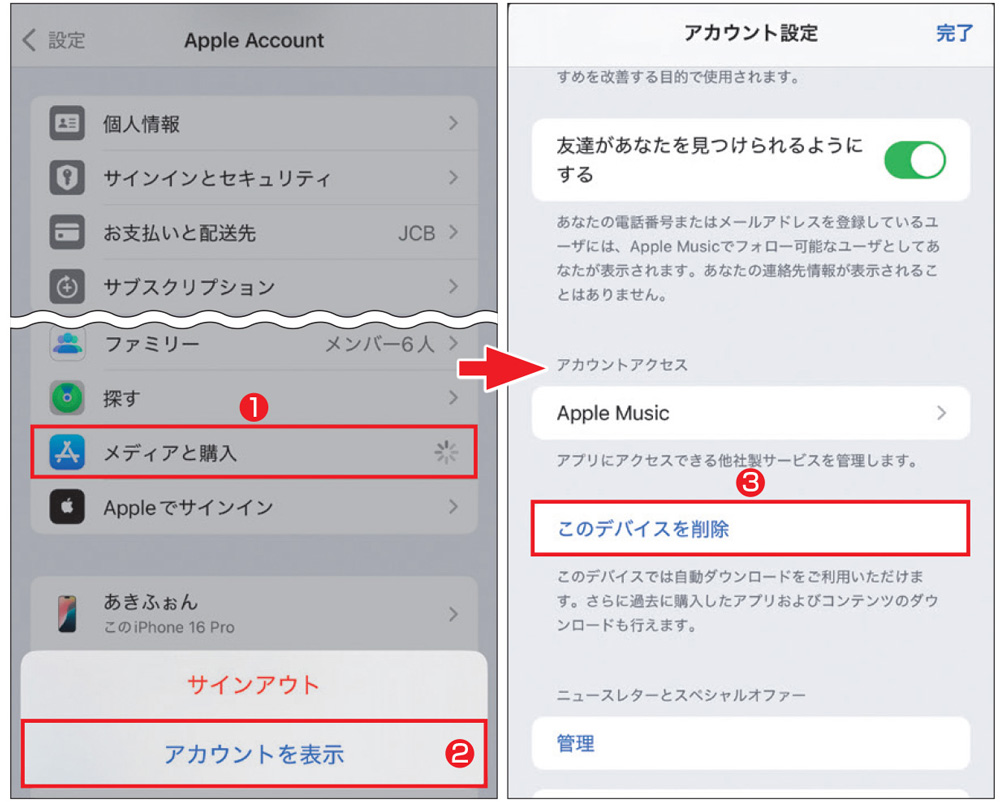専用となります Apple Accountでの購入に関連付けられているデバイスを確認・削除する